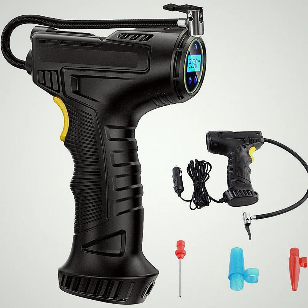 12V Digital Air Pump Electric Car Air Gun Pump Hose Air Compressor Tire Inflator