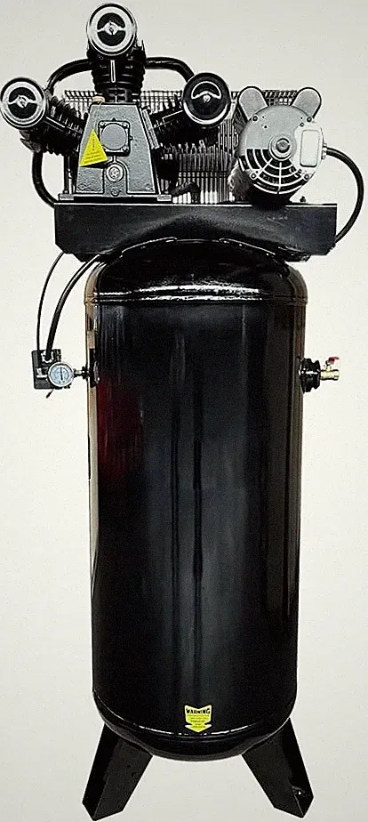 220V 5 HP Air Compressor 60 Gallon Vertical ASME Tank 1 Phase One-Stage 16CFM