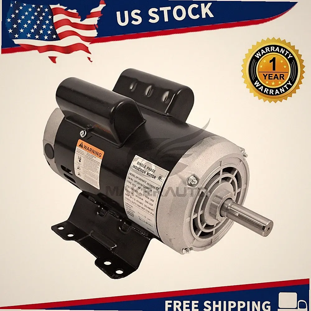 5HP 3450 Rpm Air Compressor Motor 56283138 Fits Ingersoll Rand 230V 7/8'' Shaft