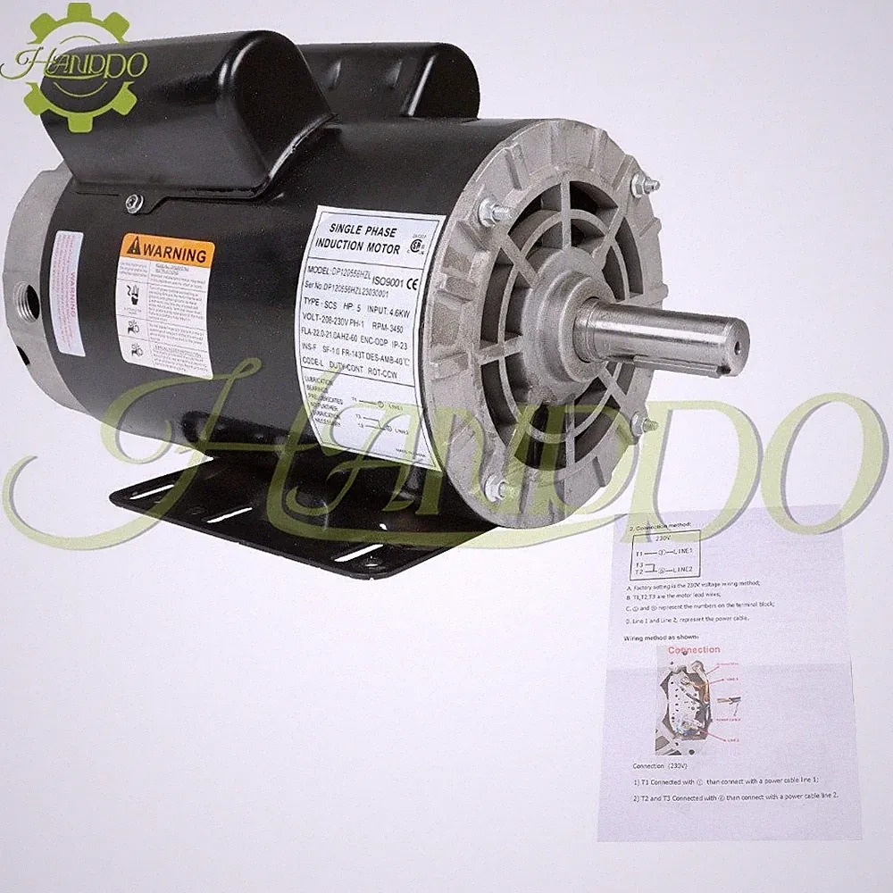 5Hp Air Compressor Motor 3450 RPM 7/8" Shaft 230V 1 Phase 3450 RPM Frame-56 HZ