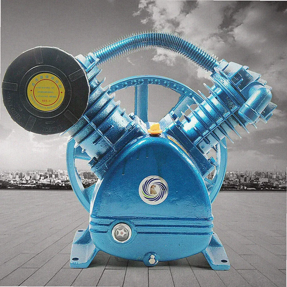 5HP V Style 2-Cylinder Air Compressor Pump Motor Head Double Stage 175PSI