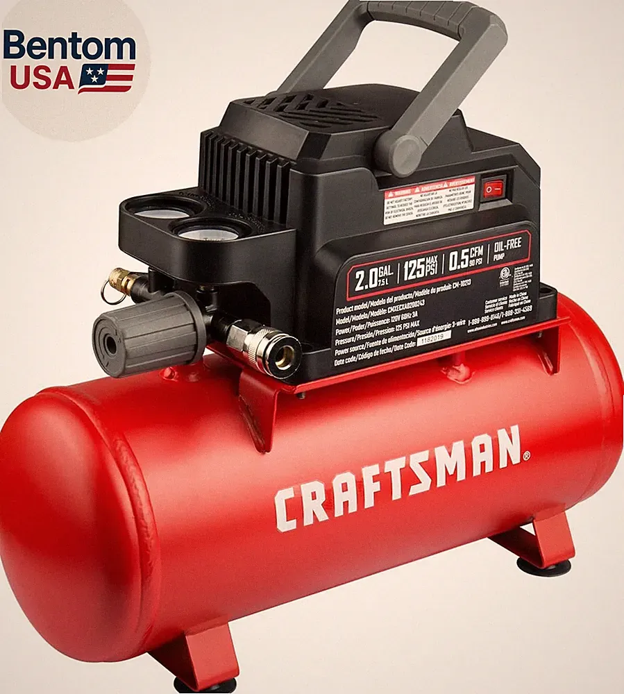 Air Tools, 2 Gallon Portable Air Compressor 1/3 HP Oil-Free Max 125 PSI Pressure