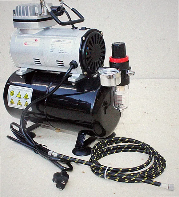 Airbrush Air Compressor w/ 3L Tank & 6' Hose Multipurpose Tattoo Makeup Cake Dec