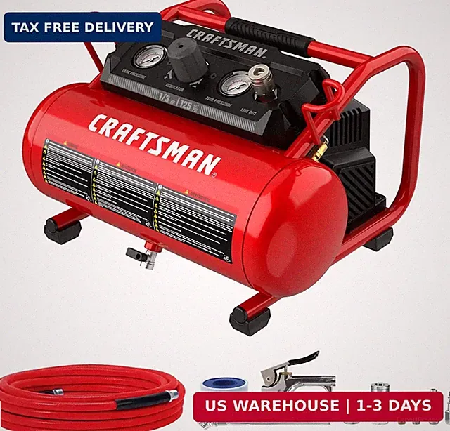 CRAFTSMAN Air Compressor, 2 Gallon Portable Air Compressor 1/3HP Max 125 PSI Oil