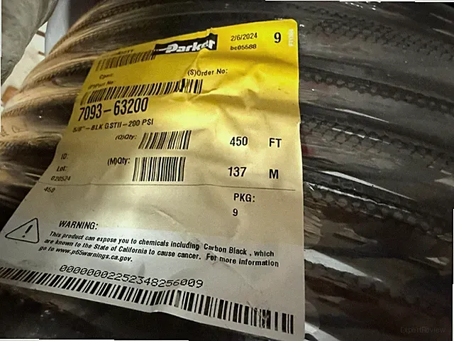 Parker 7093-63200 GST II Air & Water Hose 5/8"ID,.97 OD, Black,200 PSI 450 ft RL
