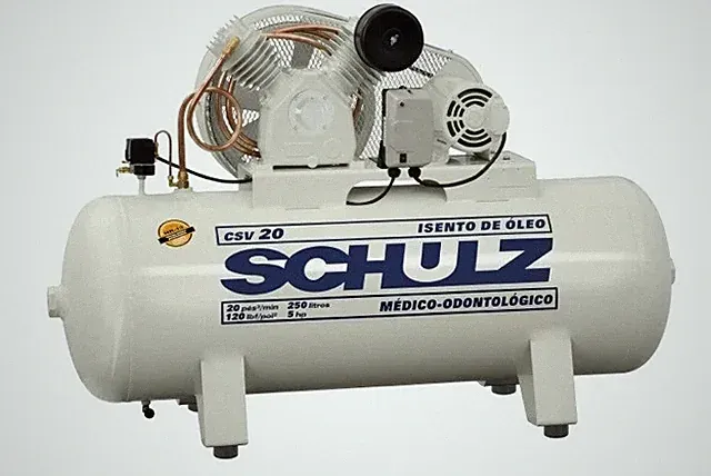 SCHULZ 5 HP Oil‑Free Horizontal Air Compressor 70 Gal 20 CFM 230V 1 PH Dental