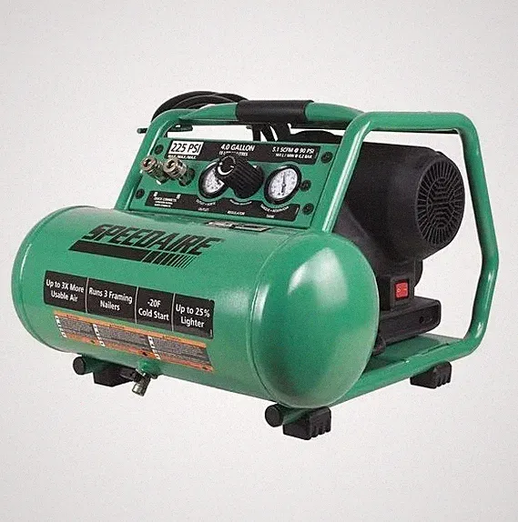 Speedaire Am1-He15-03Qg Portable Air Compressor Oil Free 1.7 Hp 4 gal Heavy Duty