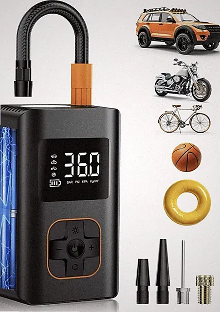 Tire Inflator Portable Air Compressor - 10000mAh Cordless Air Pump
